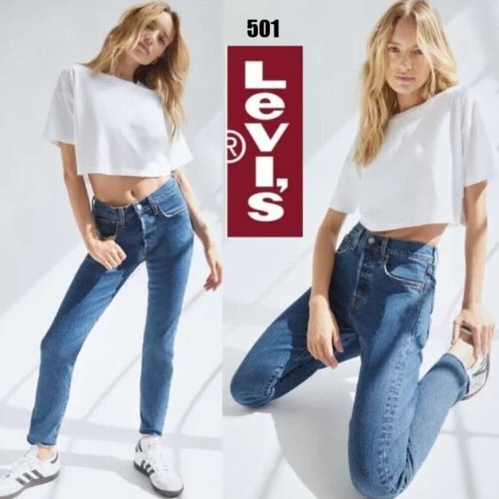 Levi's 501 Blue High Rise Skinny JEANS​​​